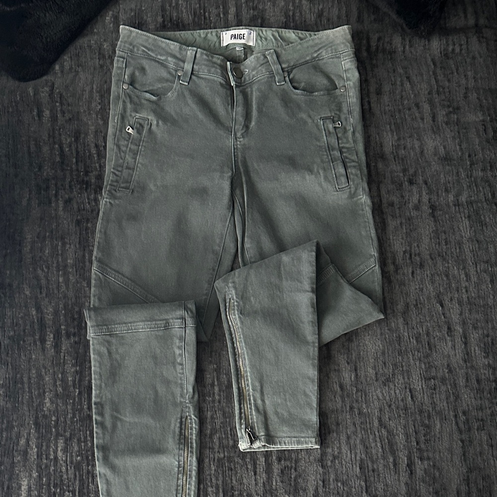 PAIGE Women's Charcoal Skinny Jeans